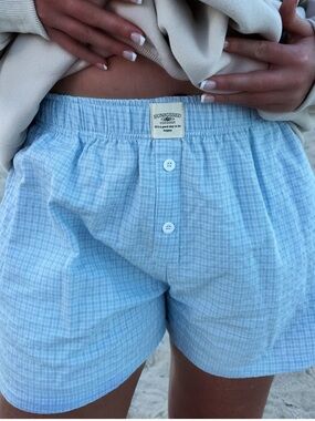 Sunkissed Light Blue Plaid Boxer Shorts
